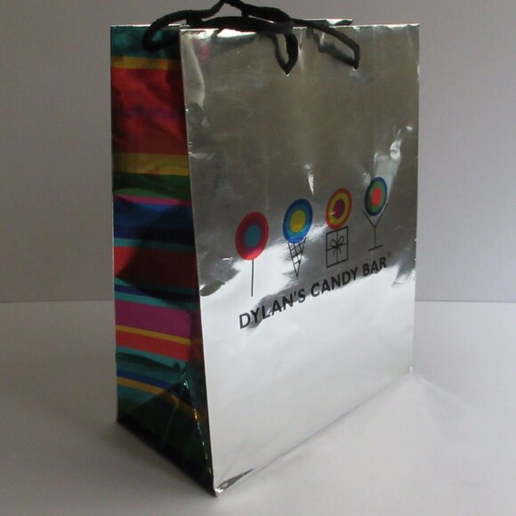 Dylan’s Candy Bar SIlver Multicolor Logo Gift Shopping Bag EMPTY 10" x 8" x 4" - Picture 2 of 12